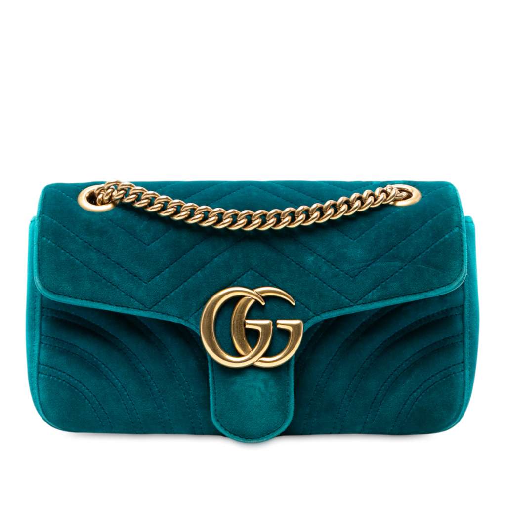 Gucci Medium GG Marmont Matelasse Velvet Shoulder Bag