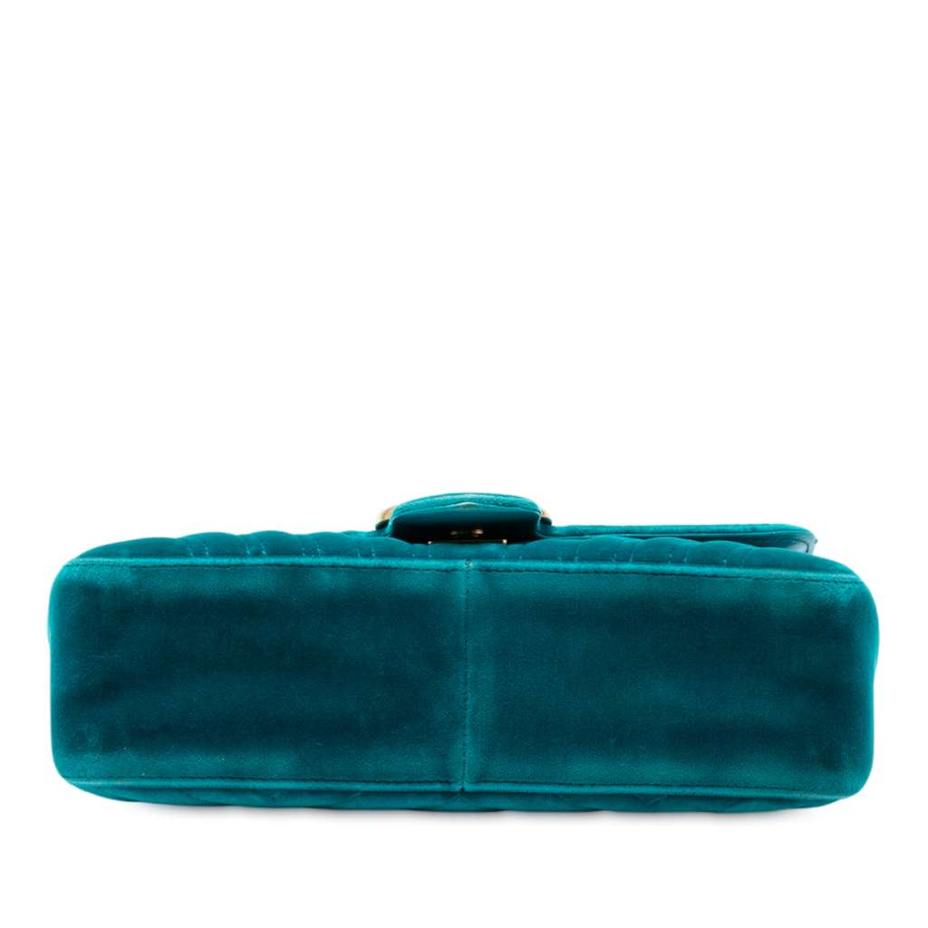 Gucci Medium GG Marmont Matelasse Velvet Shoulder Bag - Image 6