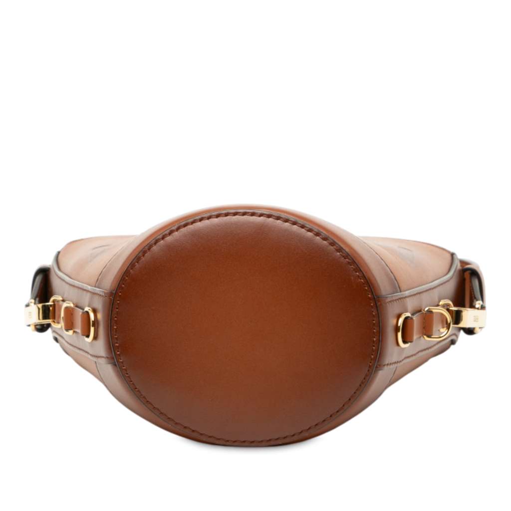 Fendi Leather Debossed Logo Bucket Bag - Image 6