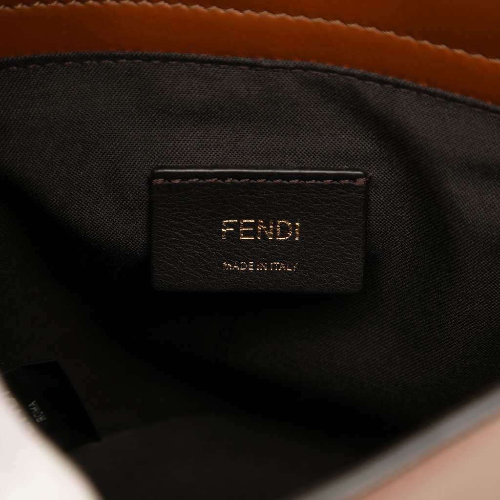 Fendi Leather Debossed Logo Bucket Bag - Side view