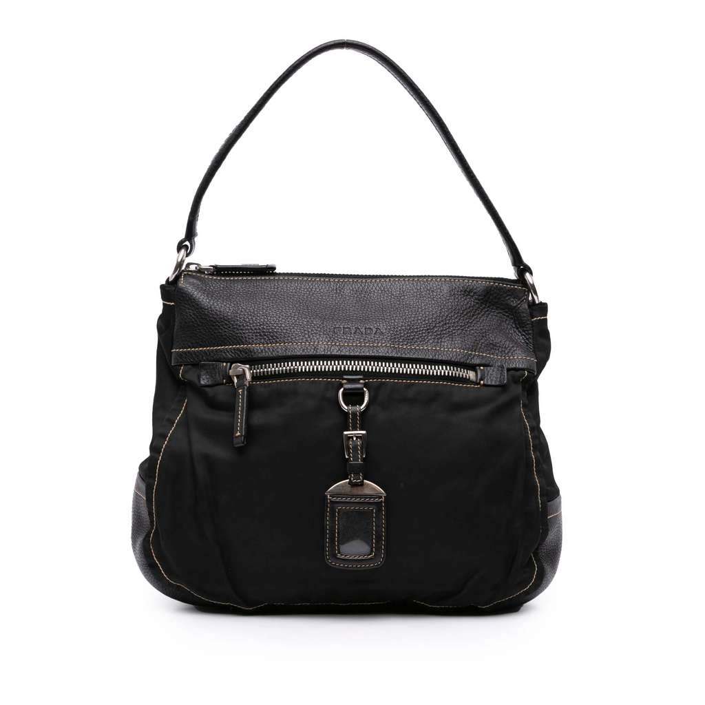 Prada Leather and Tessuto Shoulder Bag
