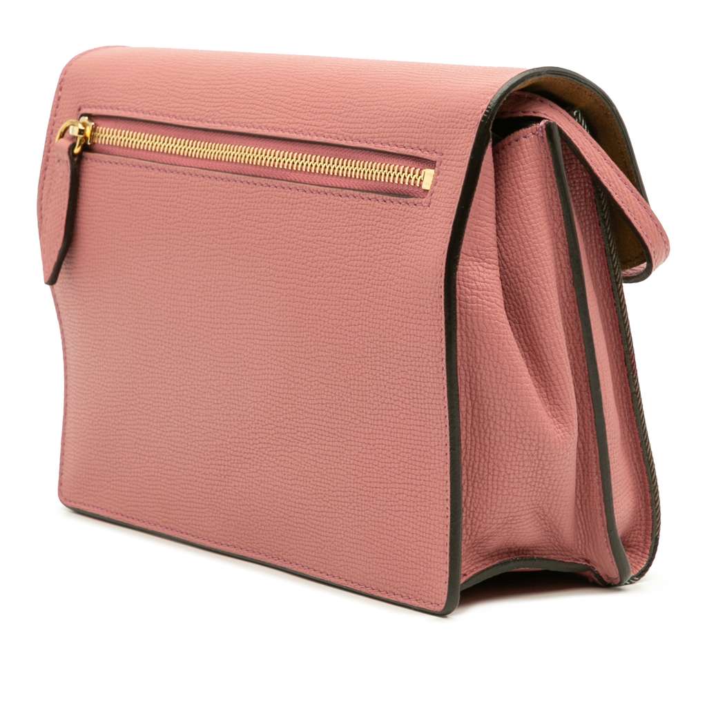 Burberry Small Leather and House Check Canvas Derby Macken Crossbody - Back view