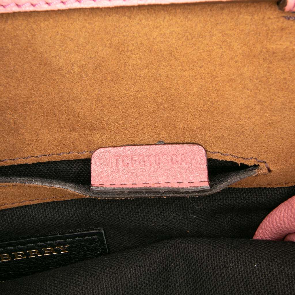 Burberry Small Leather and House Check Canvas Derby Macken Crossbody - Detail 1