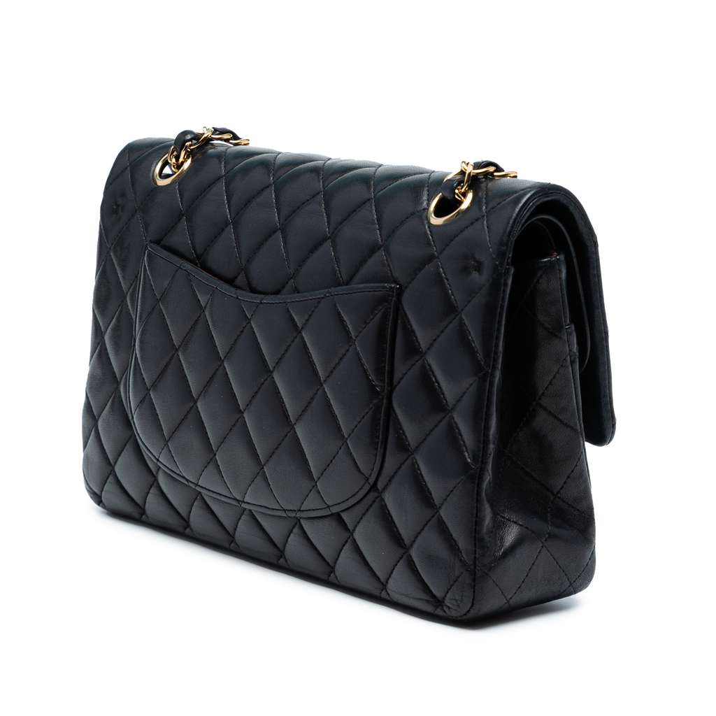 Chanel Medium Classic Lambskin Double Flap - Back view