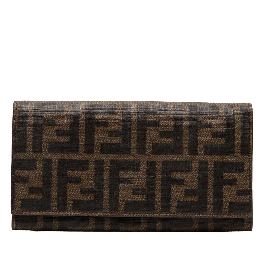 Fendi Zucca Coated Canvas Trifold Long Wallet