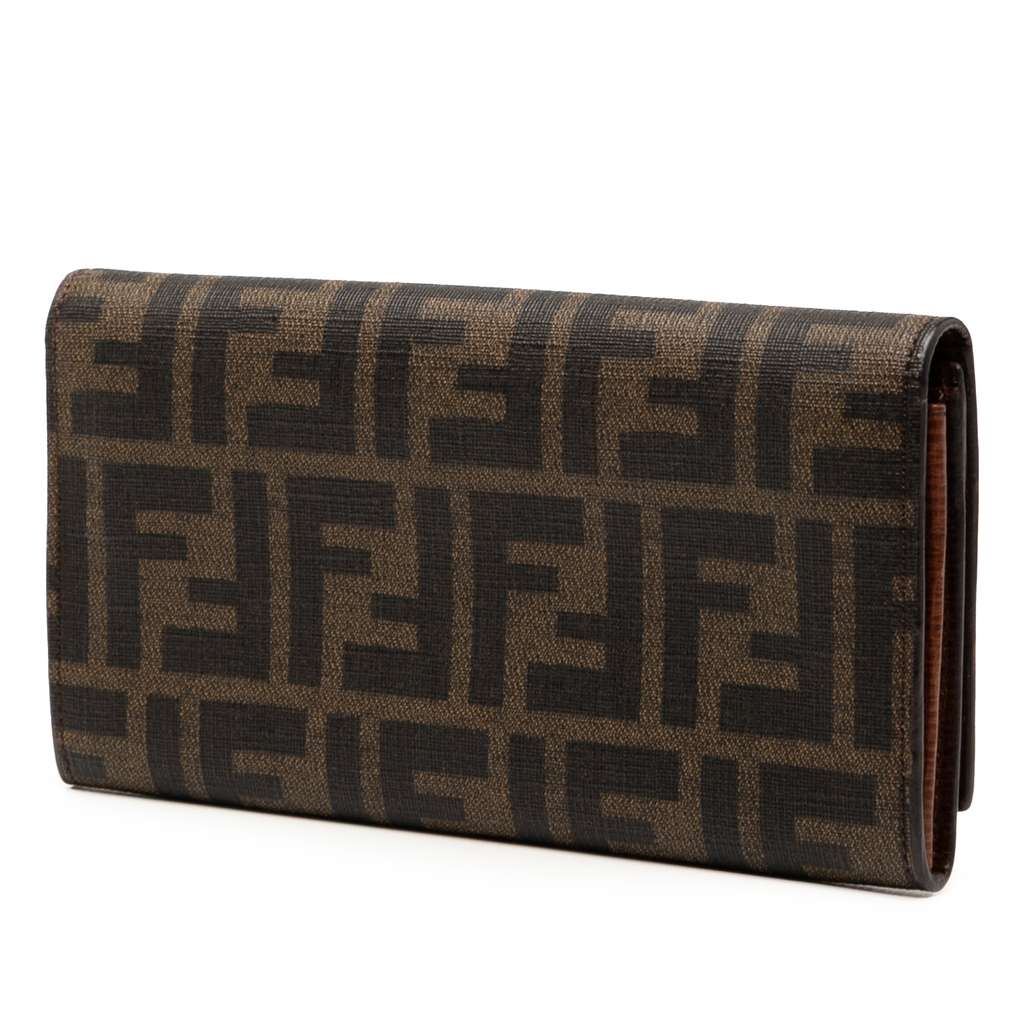 Fendi Zucca Coated Canvas Trifold Long Wallet - Back view