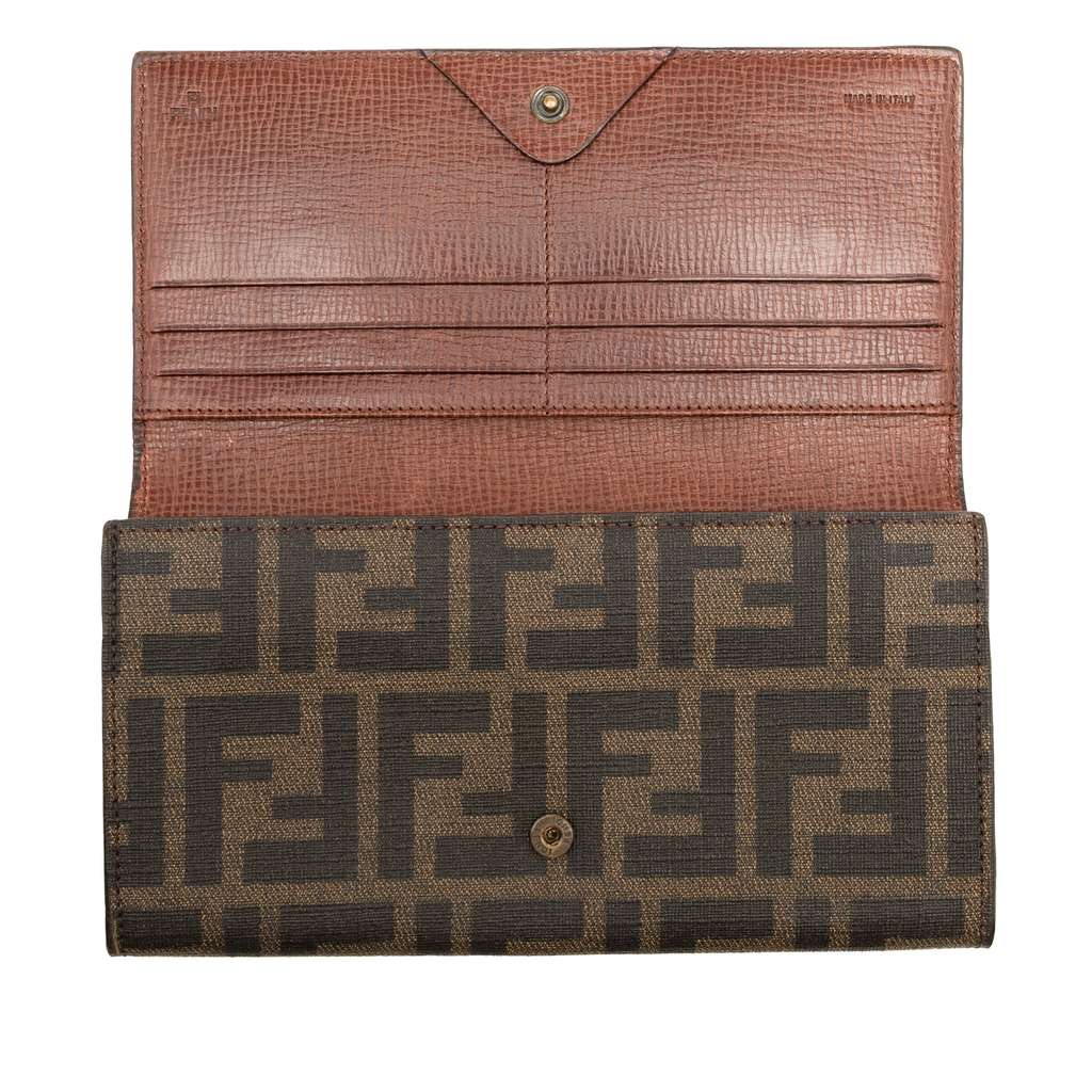 Fendi Zucca Coated Canvas Trifold Long Wallet - Image 11