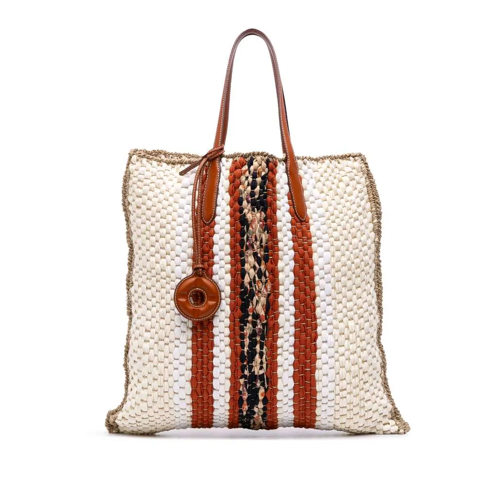 Loro Piana Crochet Wool and Silk Blossom Tote Brown Wool Very good - Front View