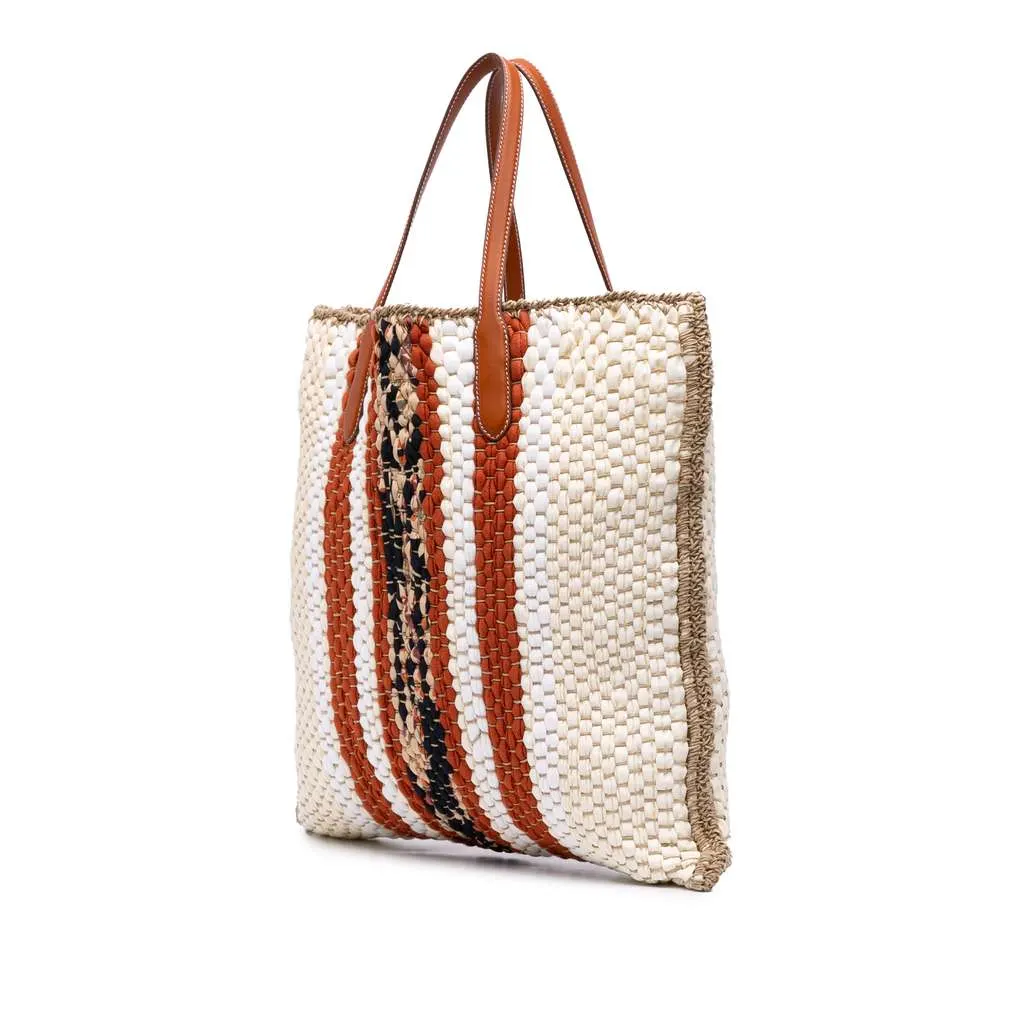 Loro Piana Crochet Wool and Silk Blossom Tote Brown Wool Very good - Back View
