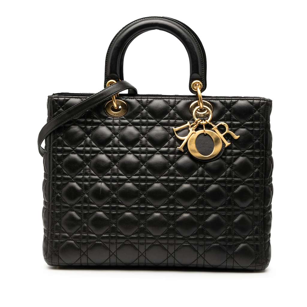 Dior Large Lambskin Cannage Lady Dior