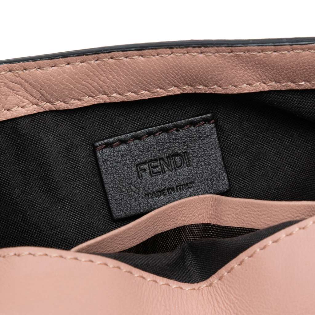 Fendi Mini Zucca Embossed Leather Baguette Satchel - Side view