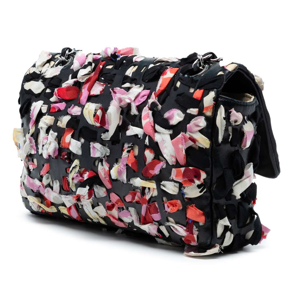 Chanel Medium Classic Lambskin and Silk Ribbon Single Flap - Back view