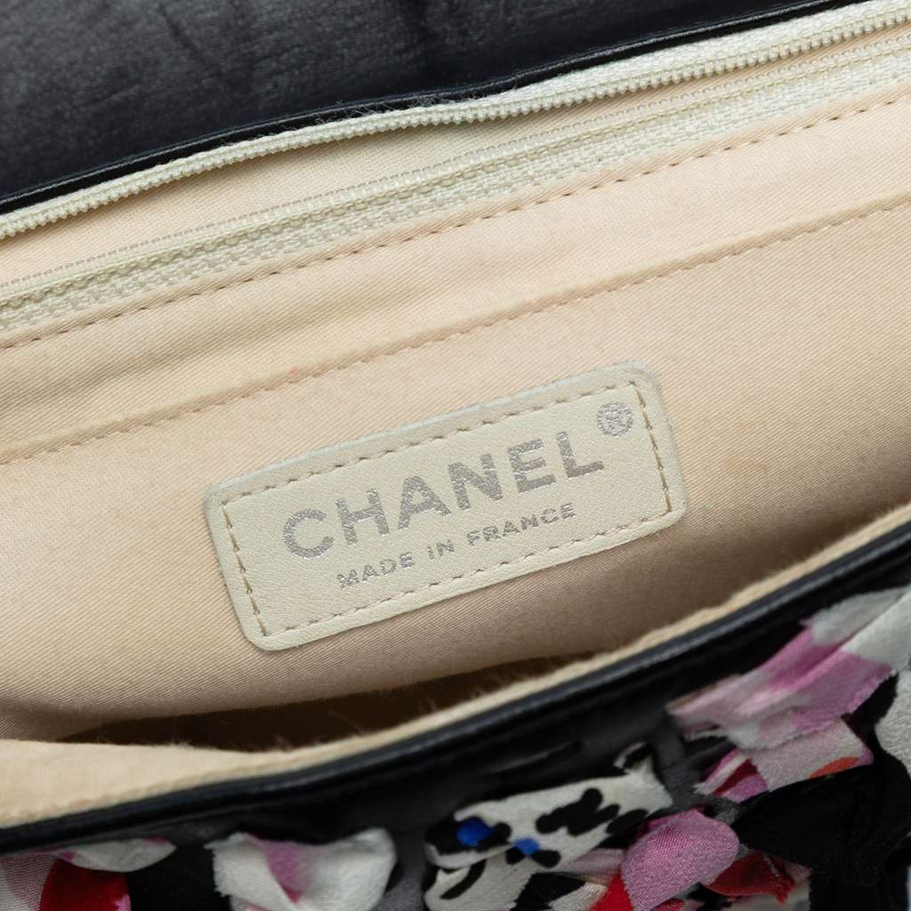 Chanel Medium Classic Lambskin and Silk Ribbon Single Flap - Side view