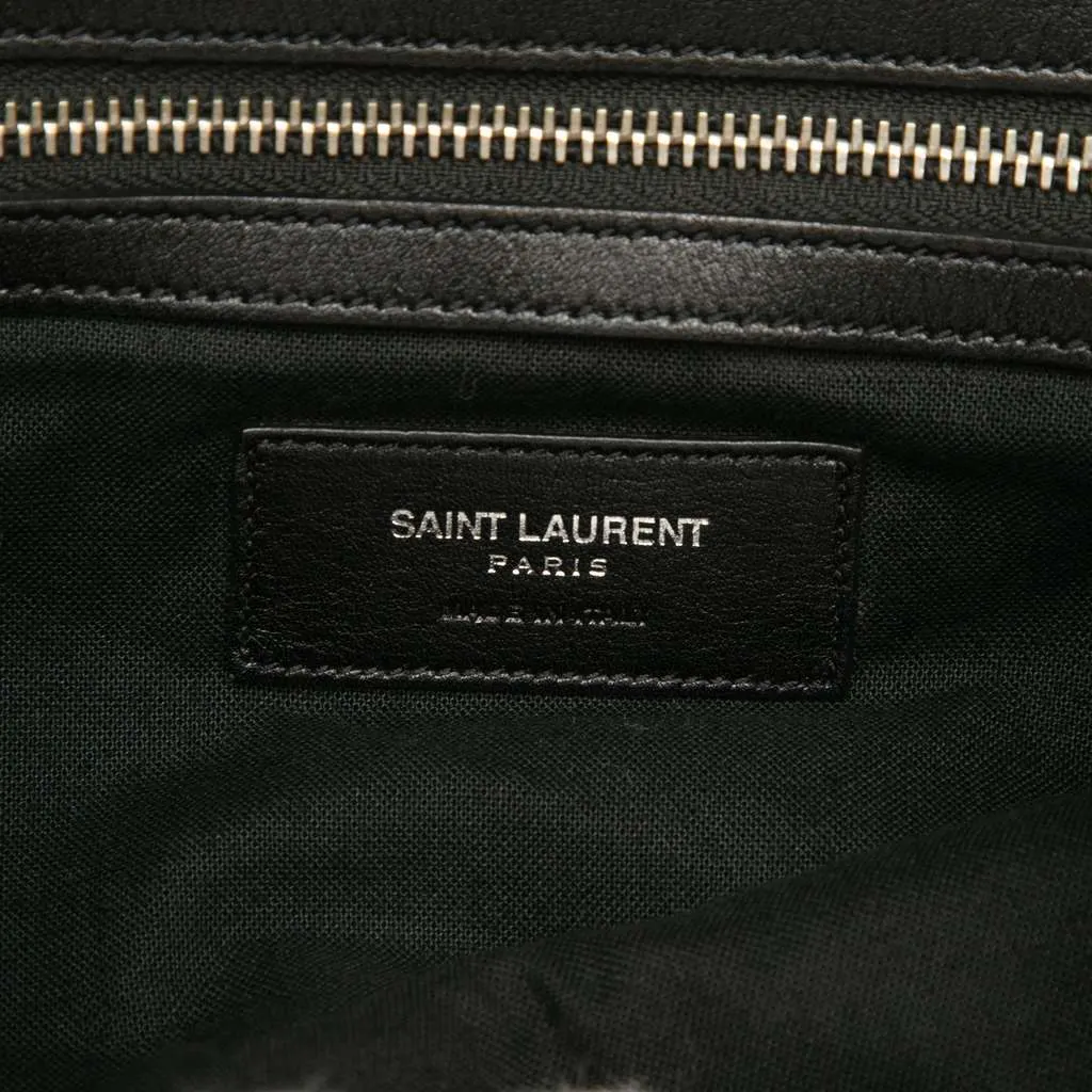 Saint Laurent Leather Prairie Floral Printed Festival Backpack Black Leather Very good - Box View