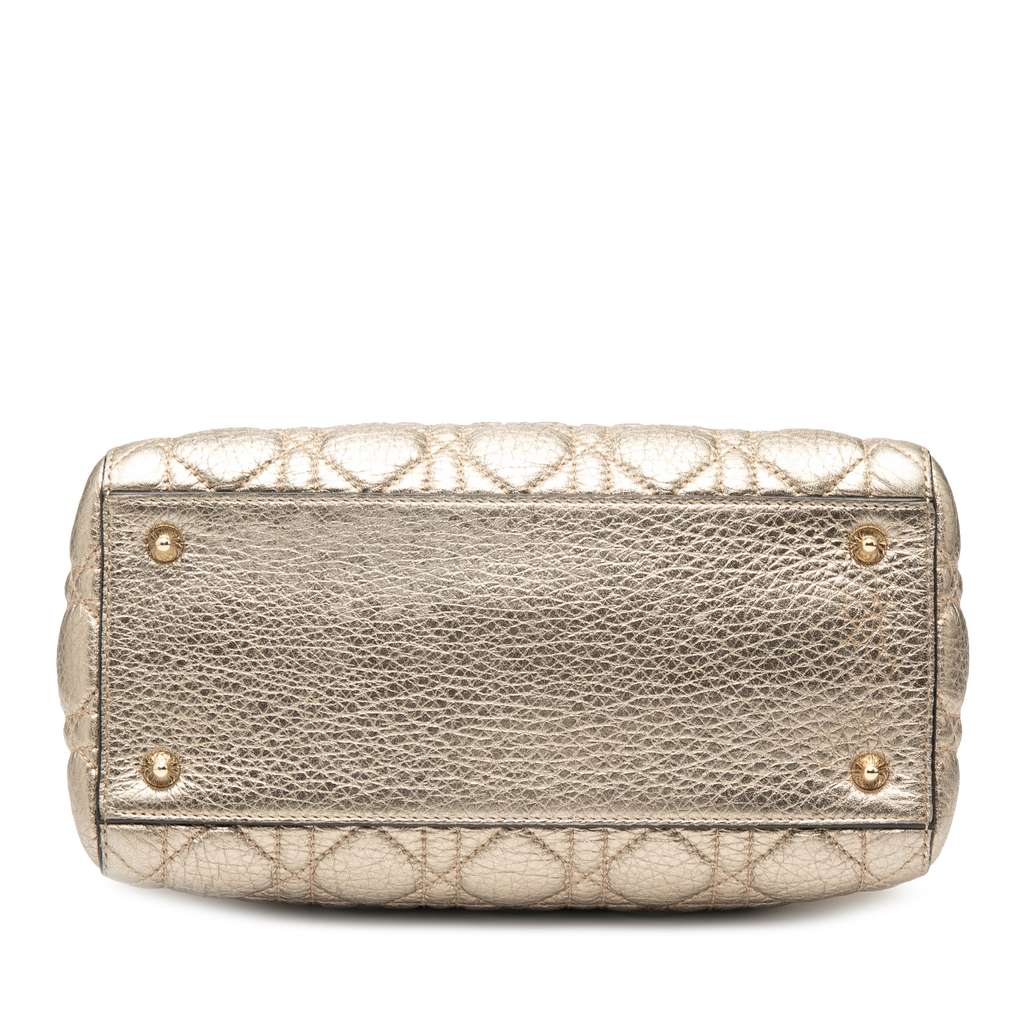 Dior Medium Metallic Grained Calfskin Cannage Supple Lady Dior - Image 6