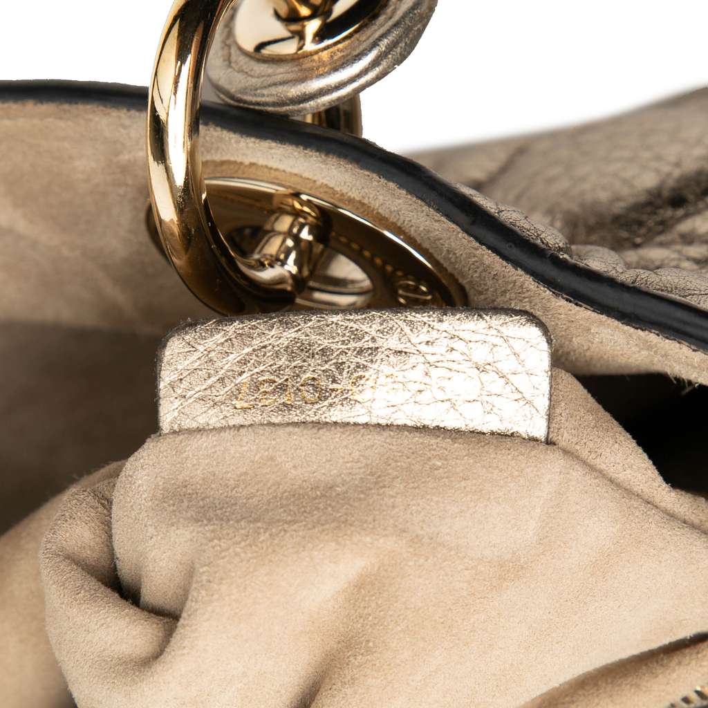 Dior Medium Metallic Grained Calfskin Cannage Supple Lady Dior - Detail 1