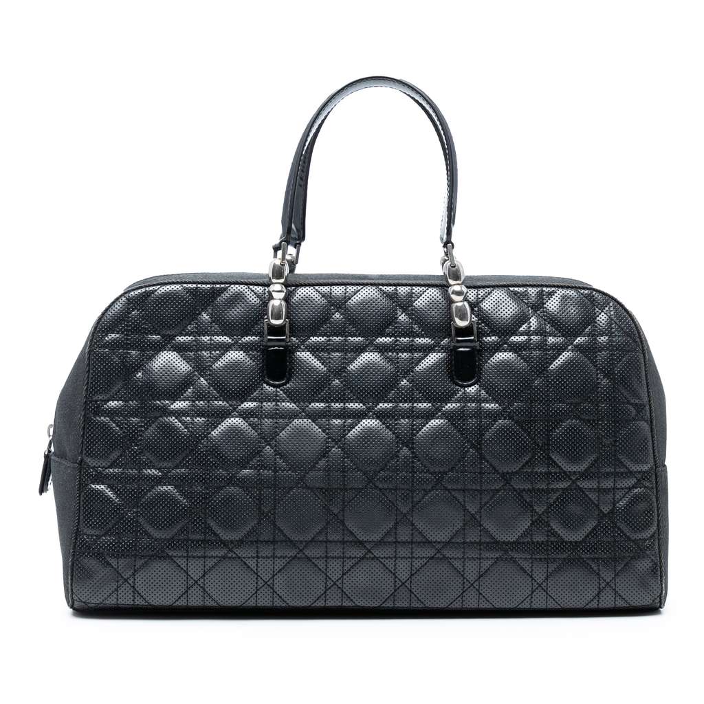 Dior Perforated Lambskin Cannage and Denim Malice Handbag