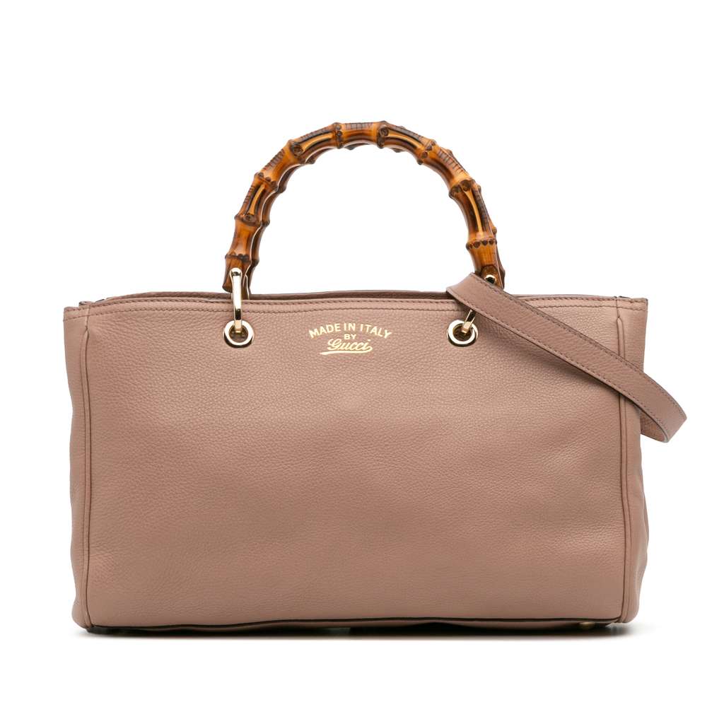 Gucci Medium Calfskin Bamboo Shopper Satchel