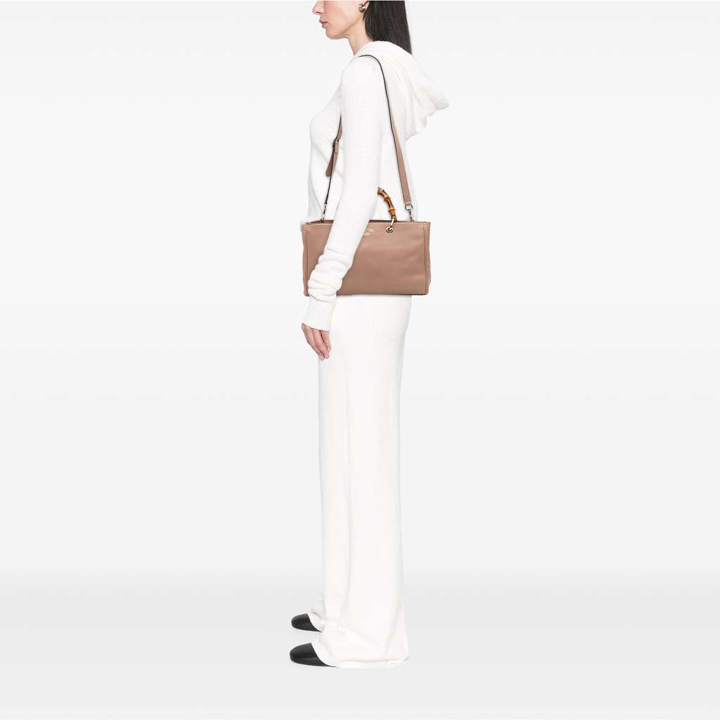 Gucci Medium Calfskin Bamboo Shopper Satchel - Image 14