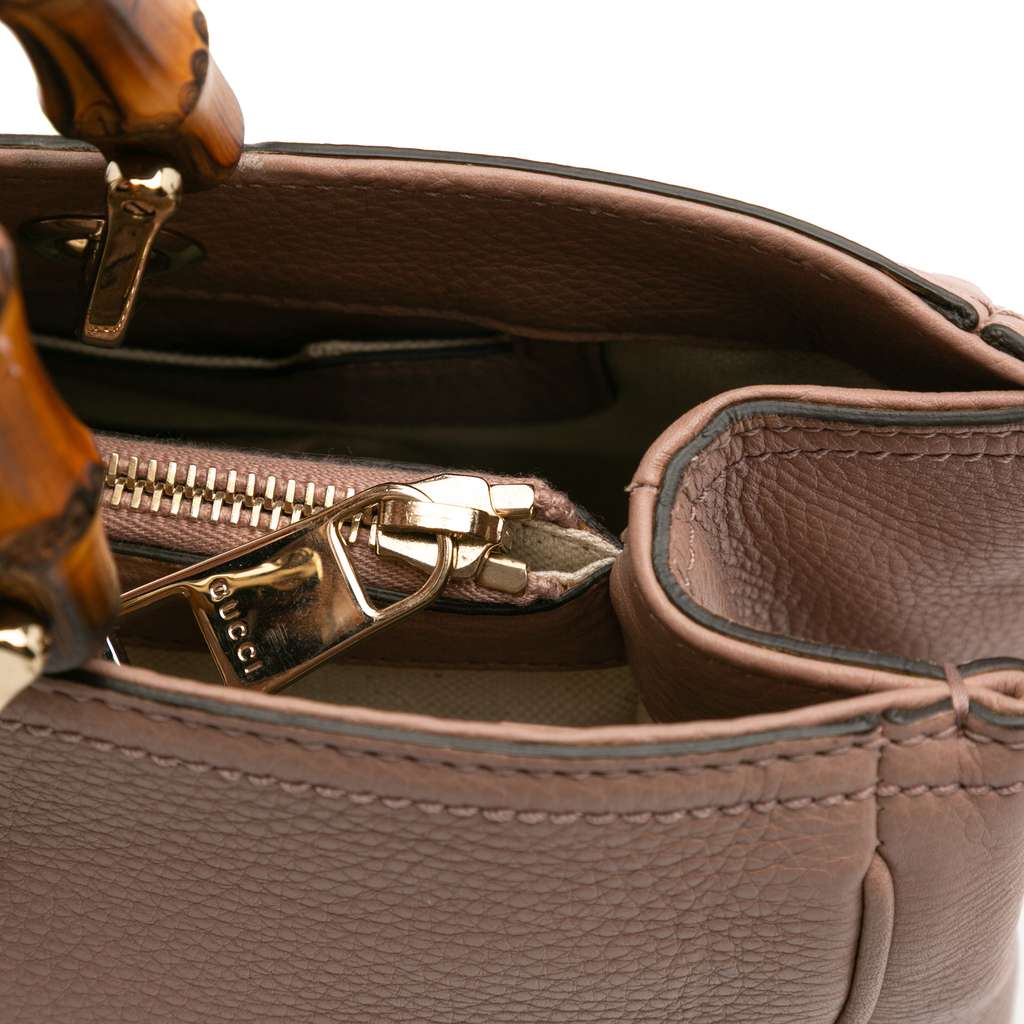 Gucci Medium Calfskin Bamboo Shopper Satchel - Image 11