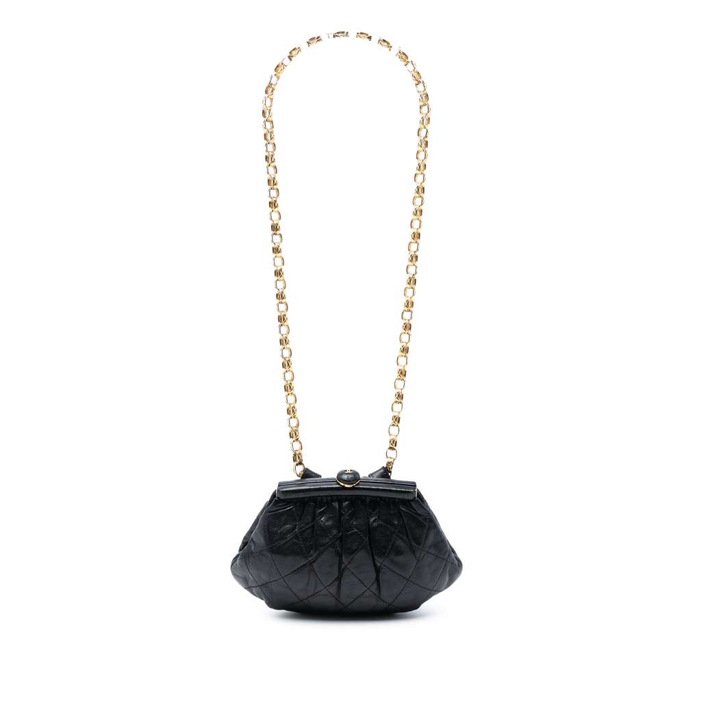 Chanel Quilted Lambskin Frame Bijoux Chain Kiss Lock Belt Bag