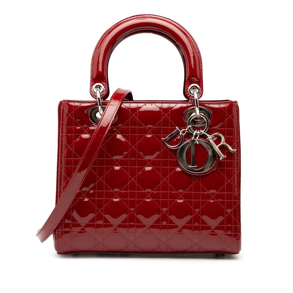 Dior Medium Patent Cannage Lady Dior