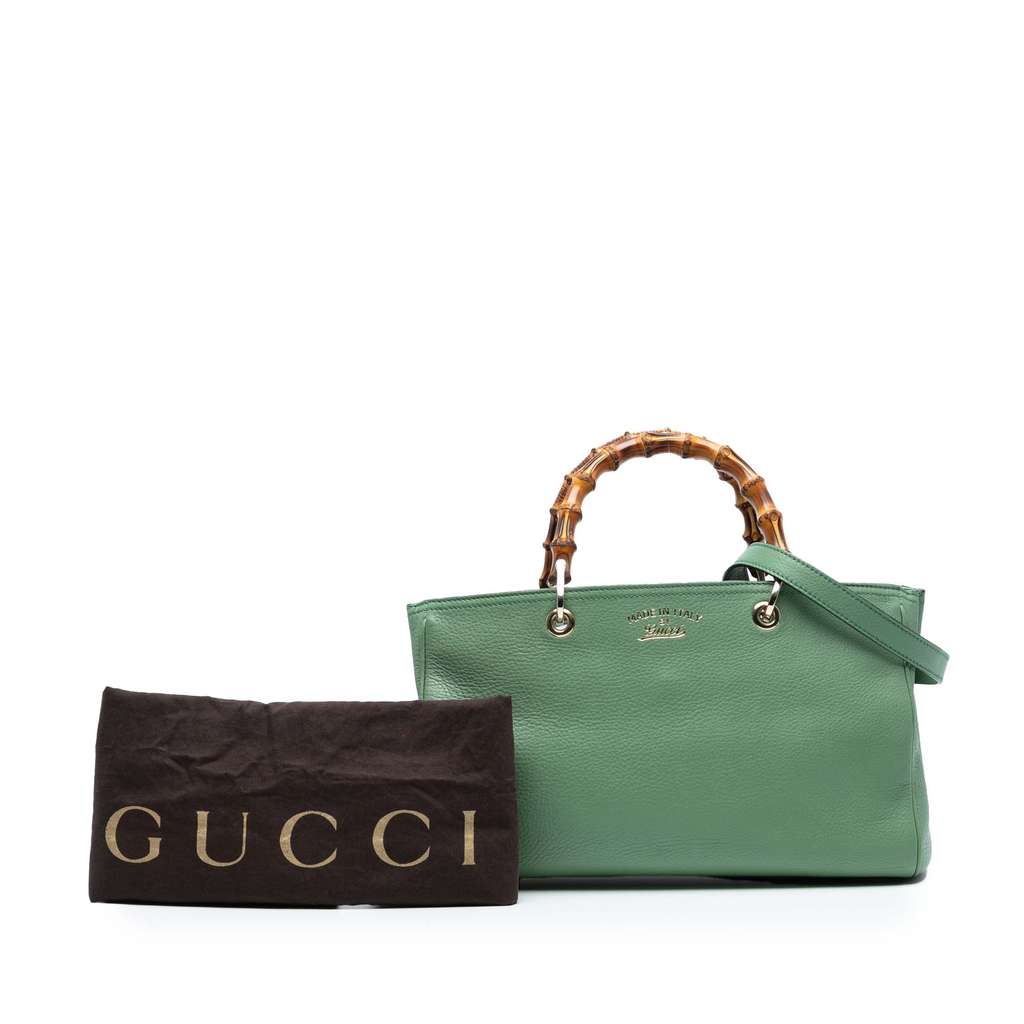 Gucci Medium Calfskin Bamboo Shopper Satchel - Image 10