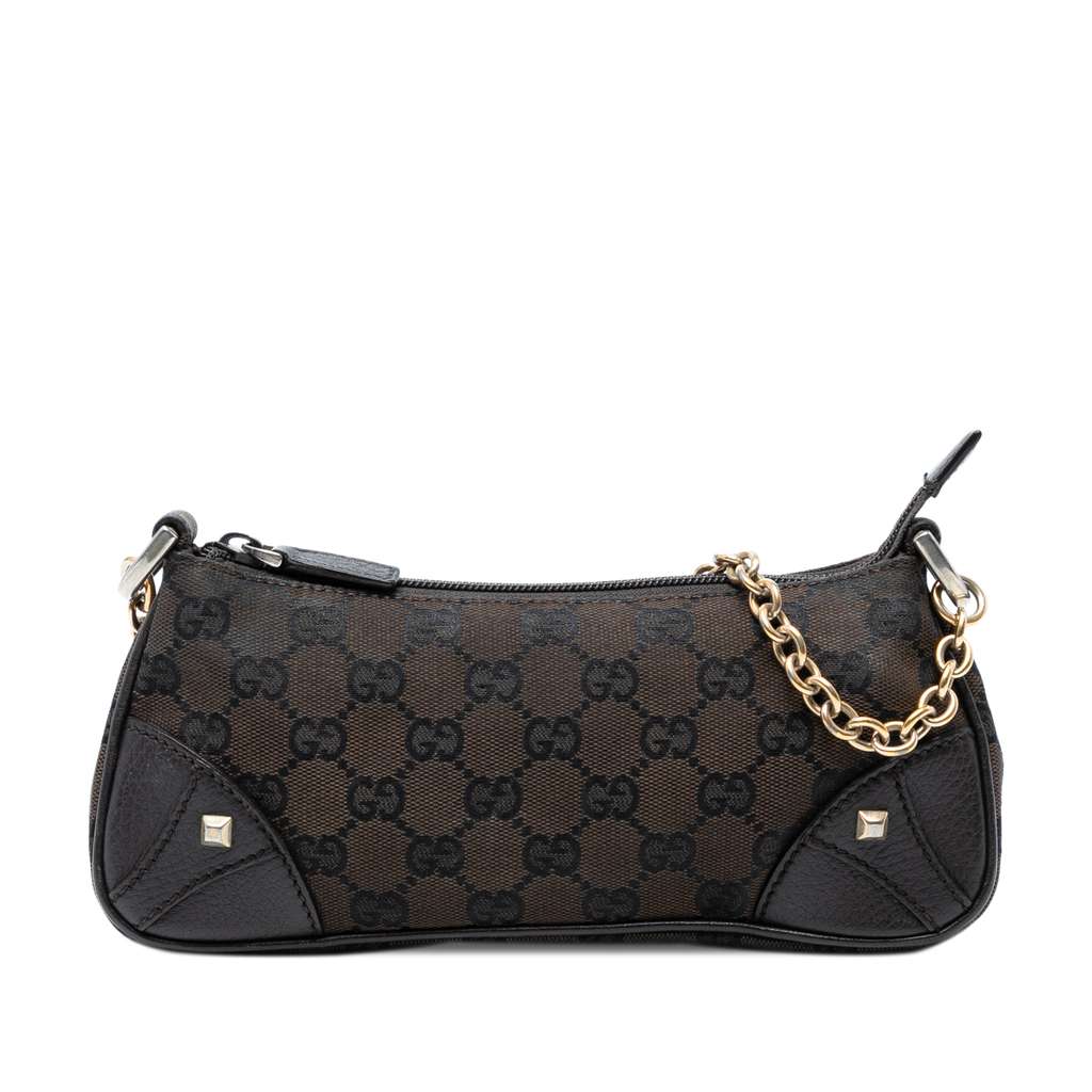Gucci Studded GG Canvas Chain Shoulder Bag