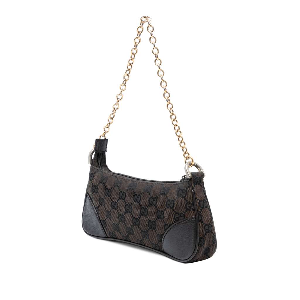 Gucci Studded GG Canvas Chain Shoulder Bag - Back view
