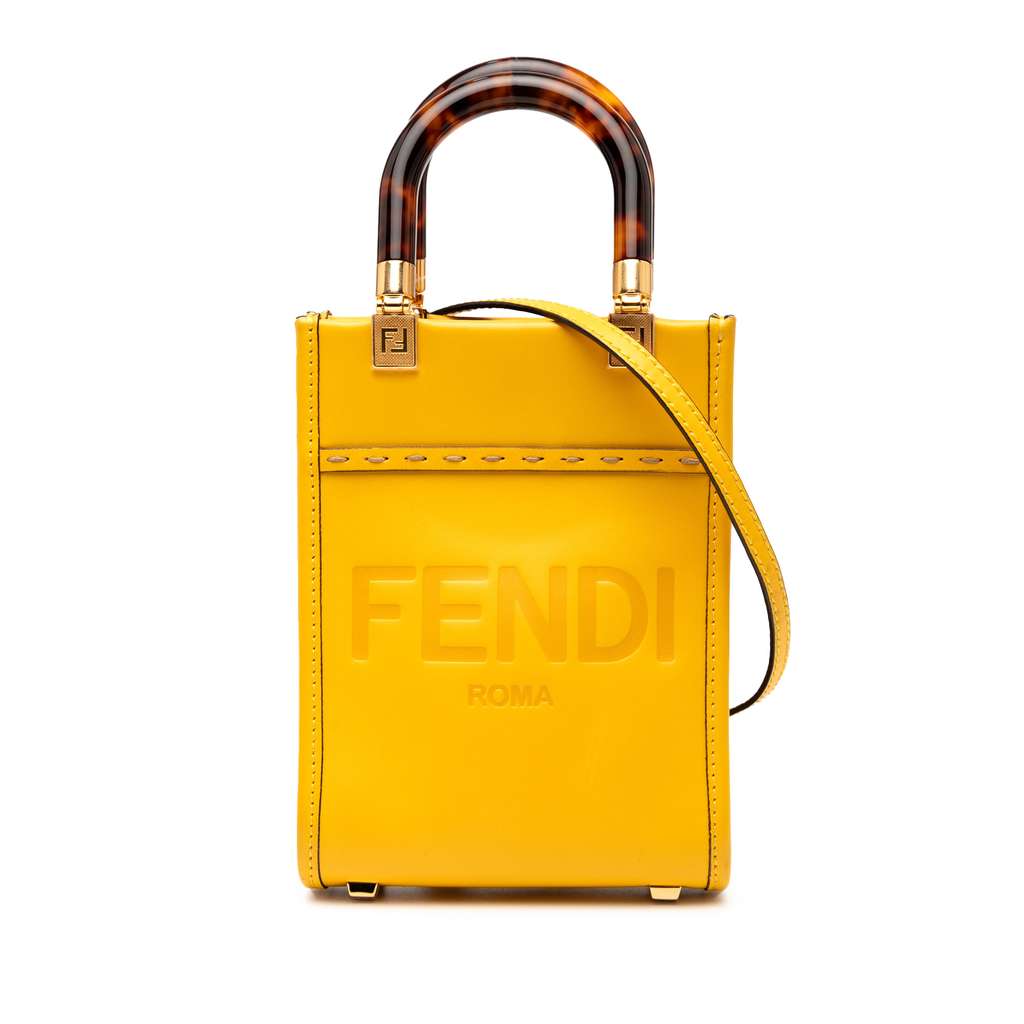 Fendi Mini Leather Sunshine Shopper Tote