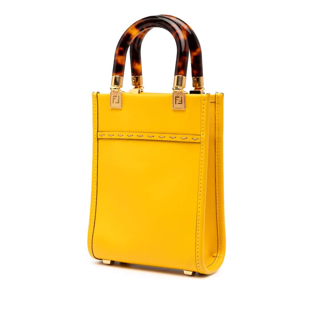 Fendi Mini Leather Sunshine Shopper Tote - Back view