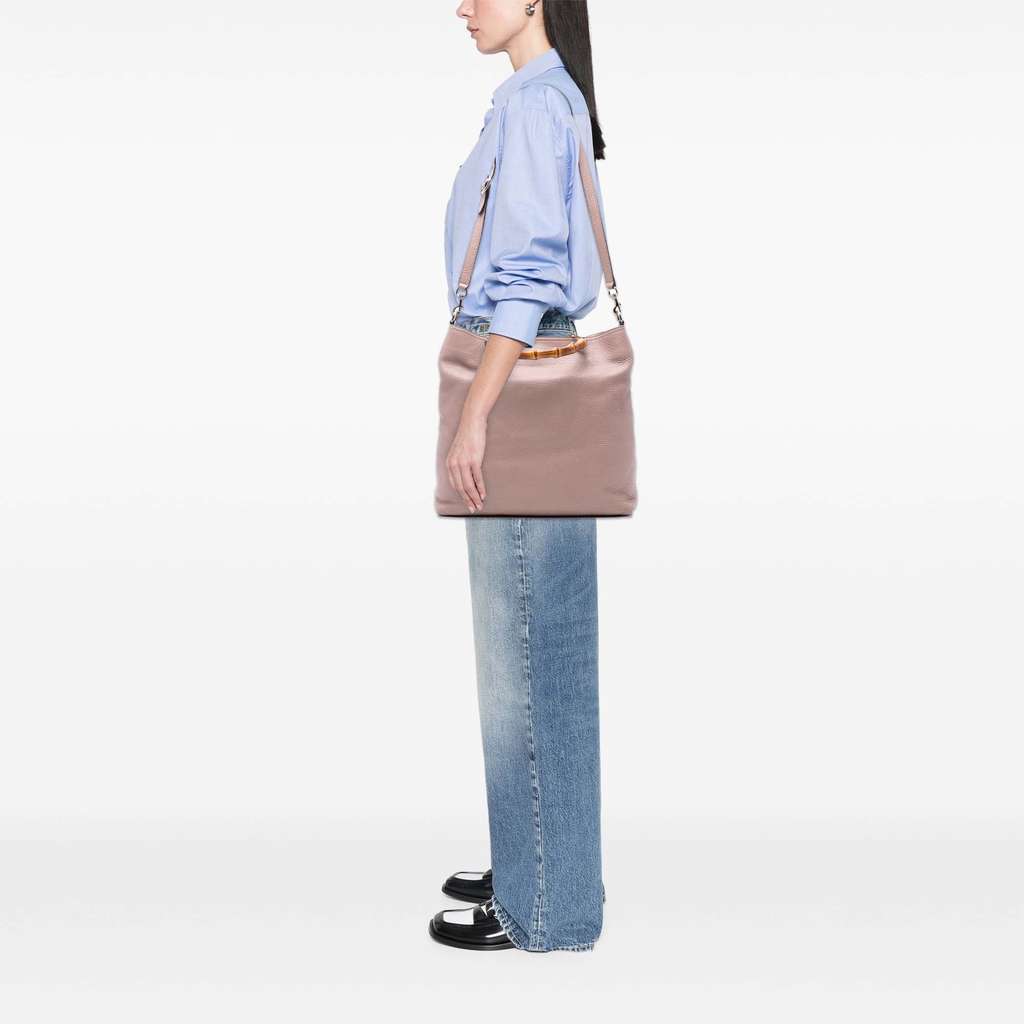 Gucci Tall Leather Bamboo Shopper Tote - Detail 2