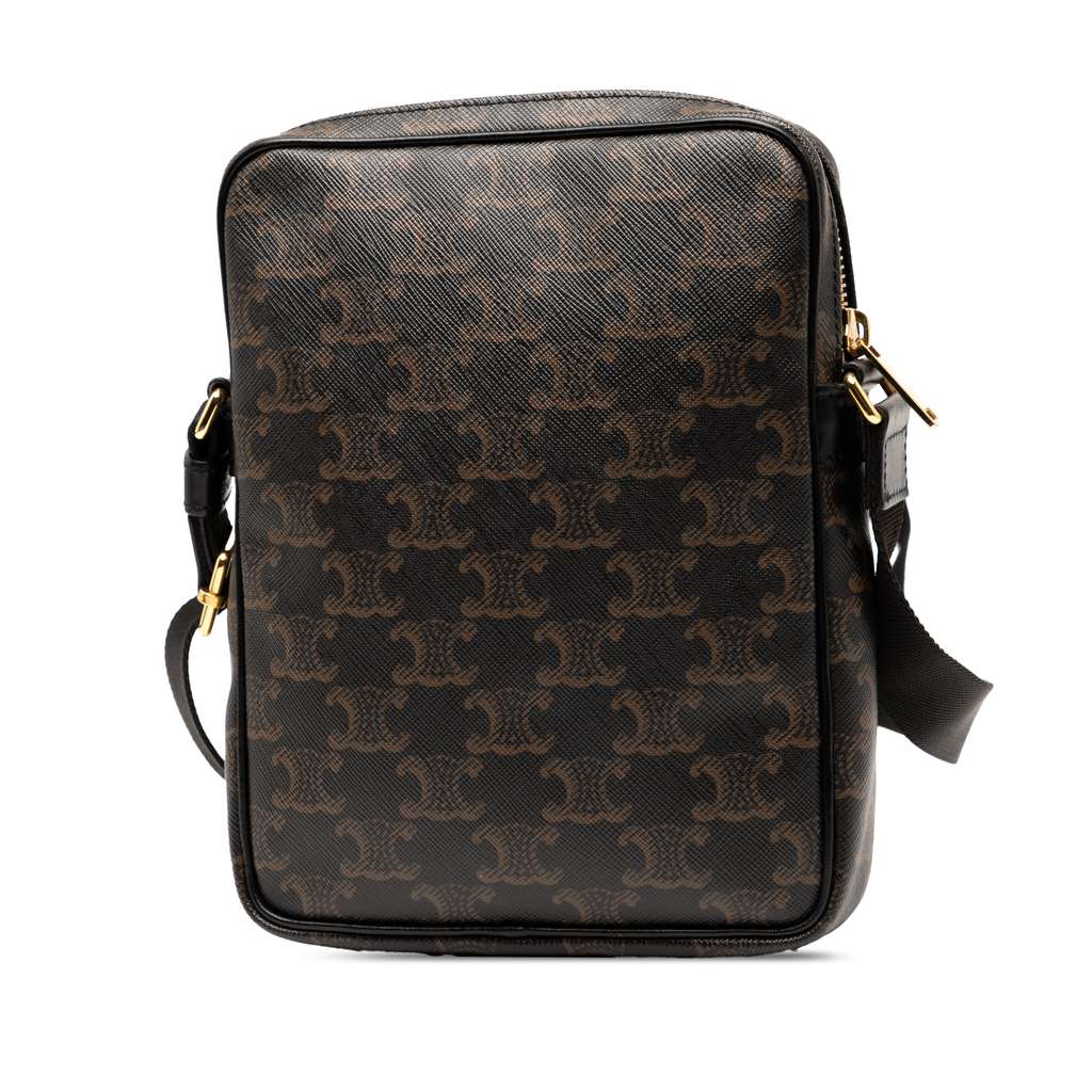 Celine Triomphe Coated Canvas Vertical Crossbody - Back view