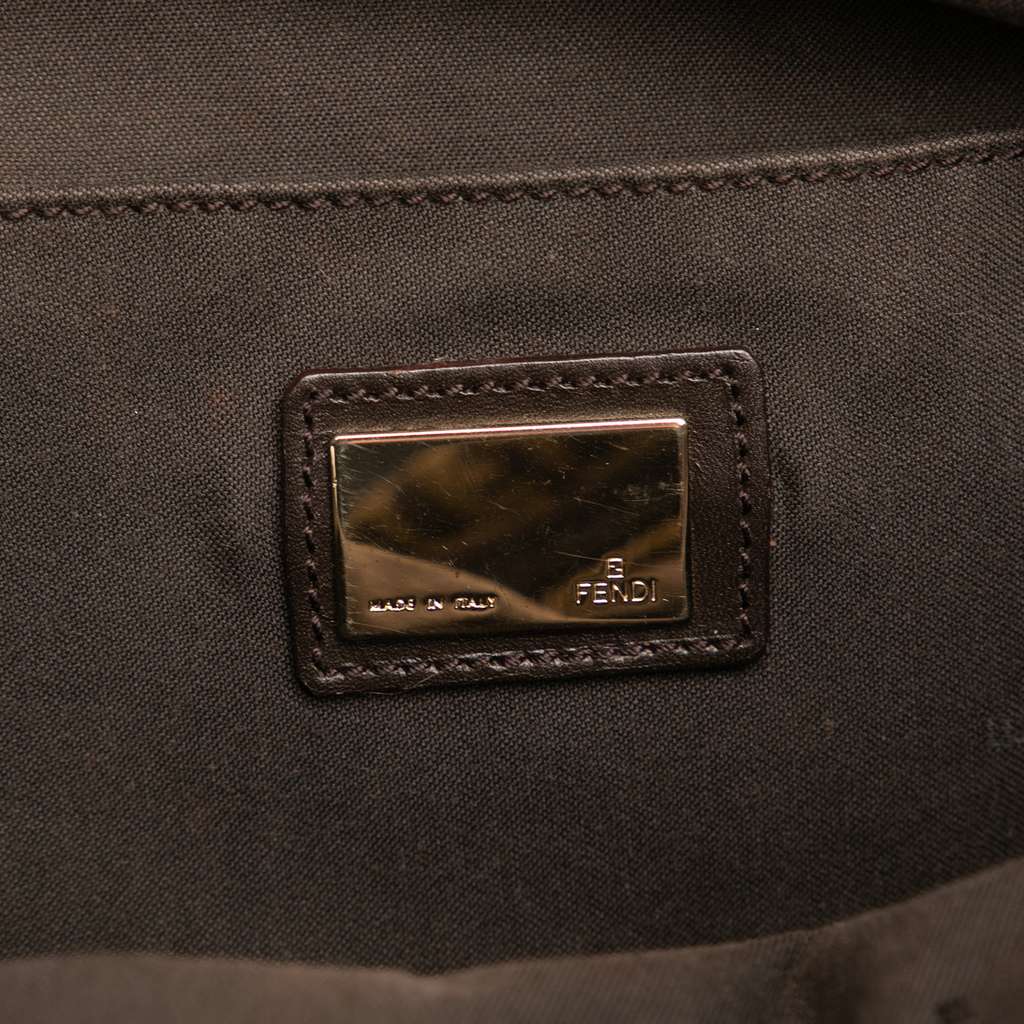 Fendi Zucchino Canvas Shoulder Bag - Side view