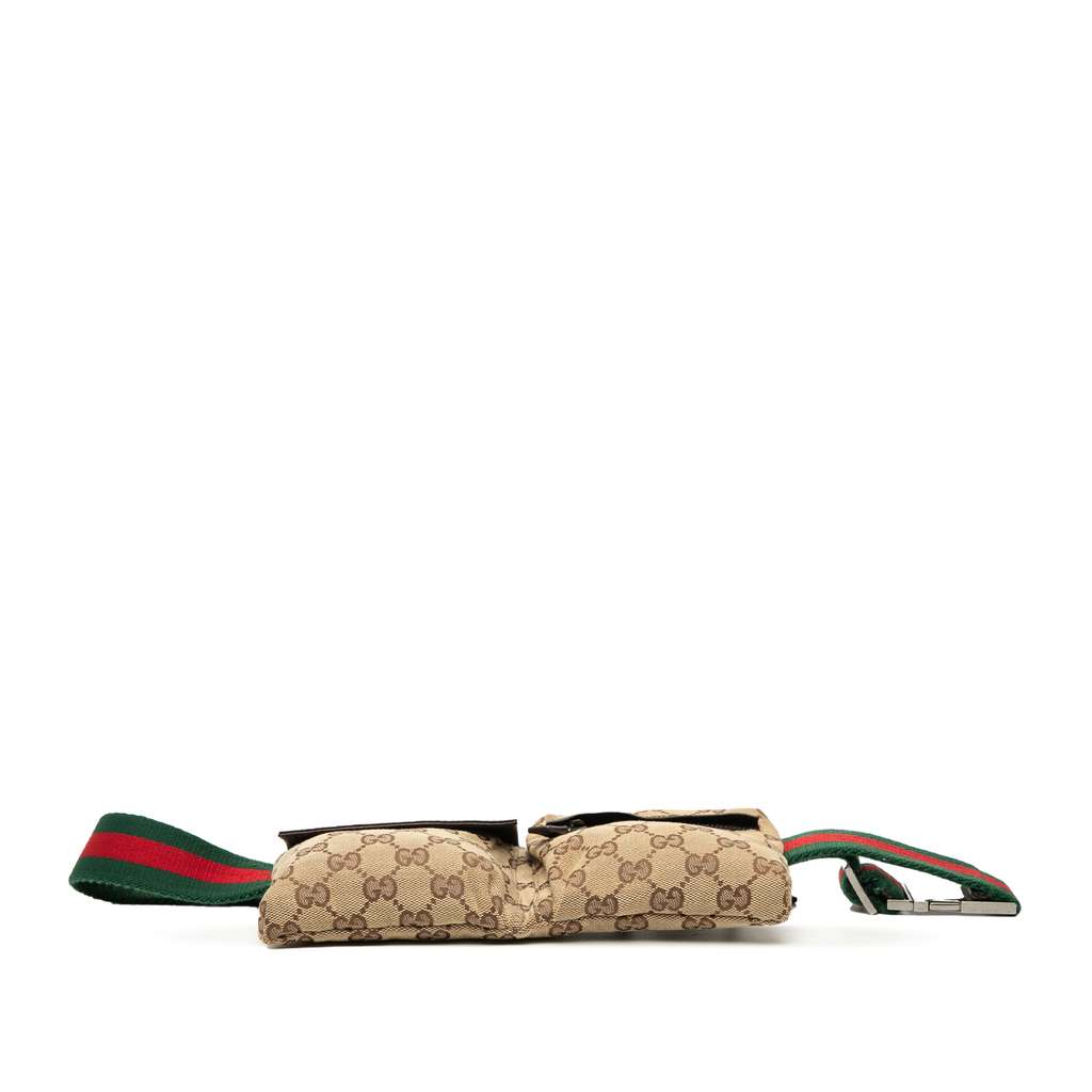 Gucci GG Canvas Web Double Pocket Belt Bag - Image 6