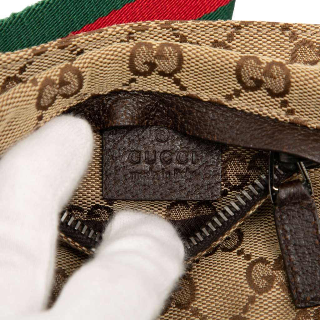 Gucci GG Canvas Web Double Pocket Belt Bag - Side view