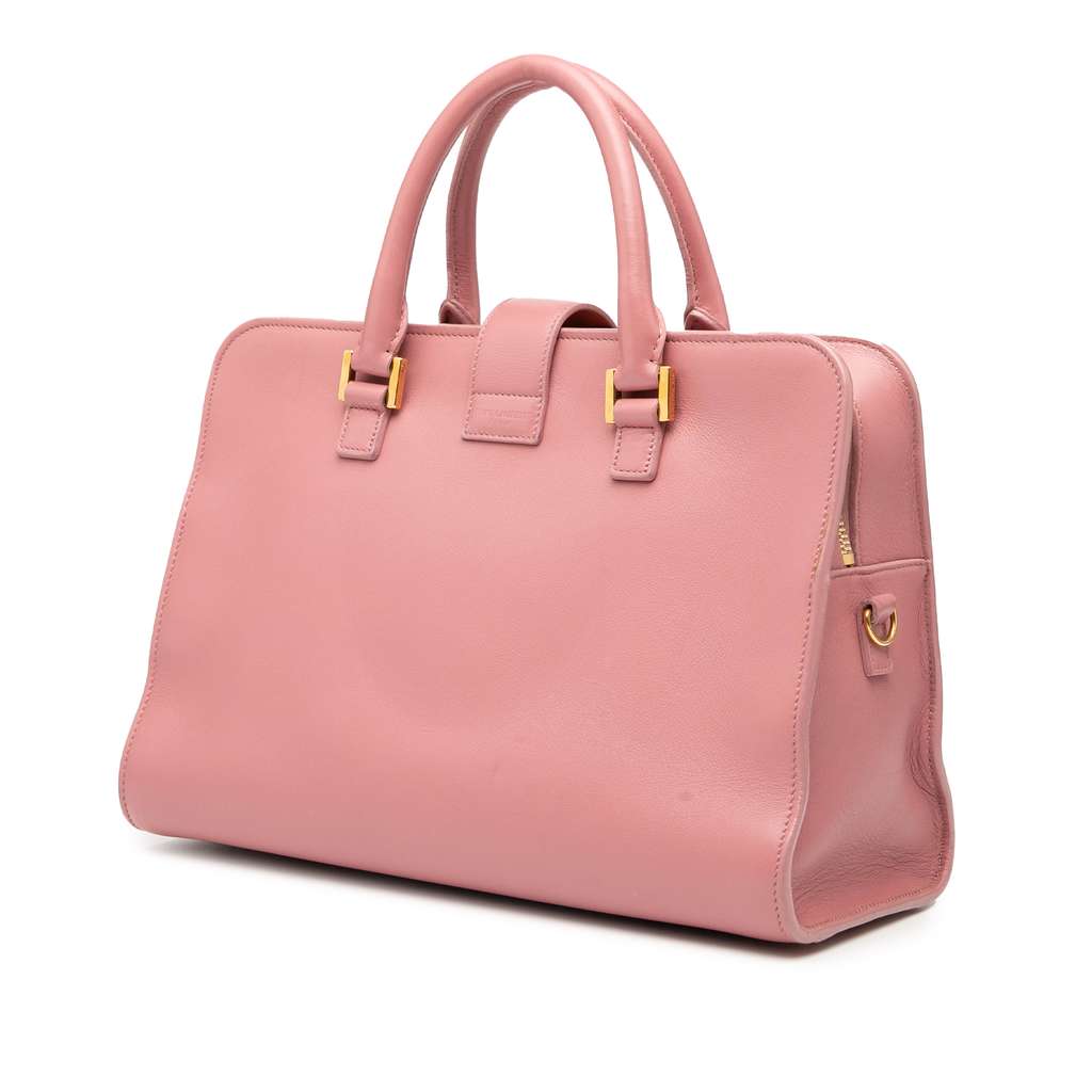 Saint Laurent Small Leather Monogram Cabas Satchel - Back view