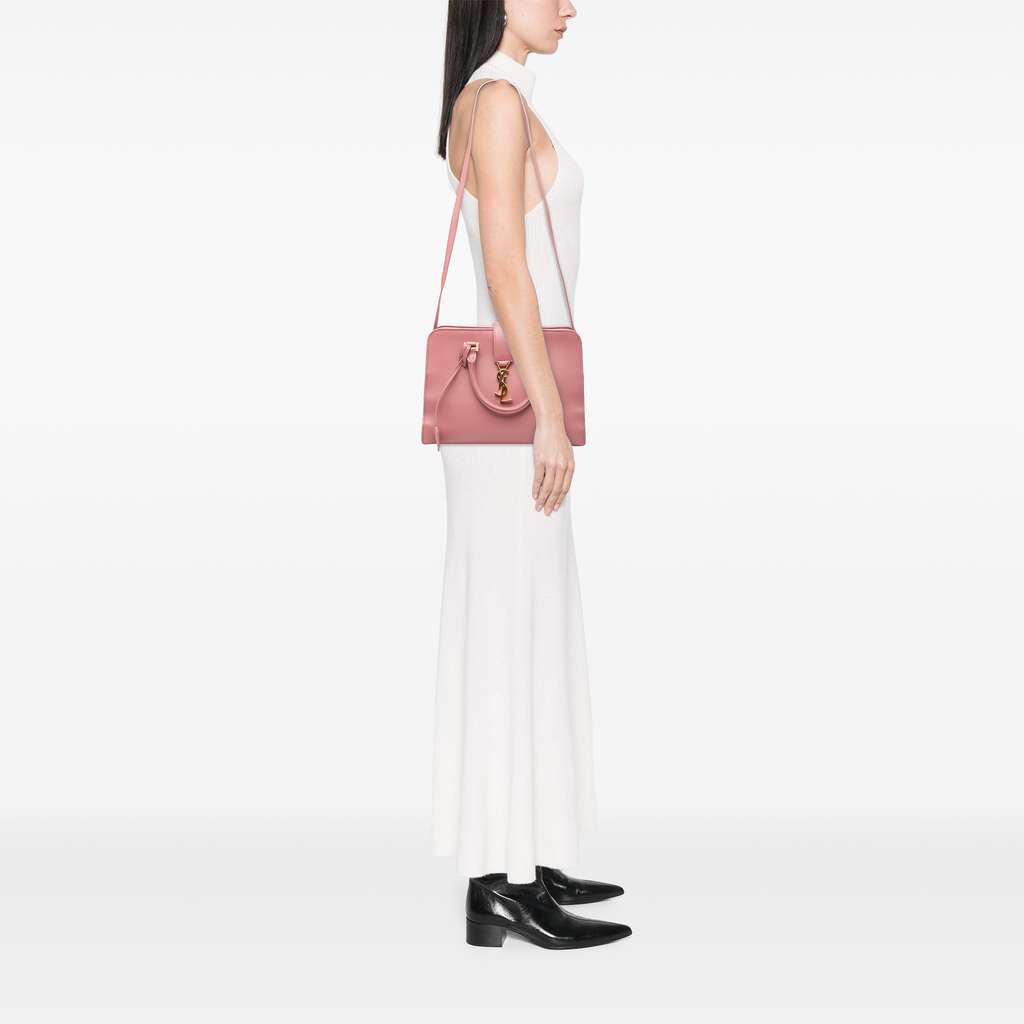 Saint Laurent Small Leather Monogram Cabas Satchel - Detail 2