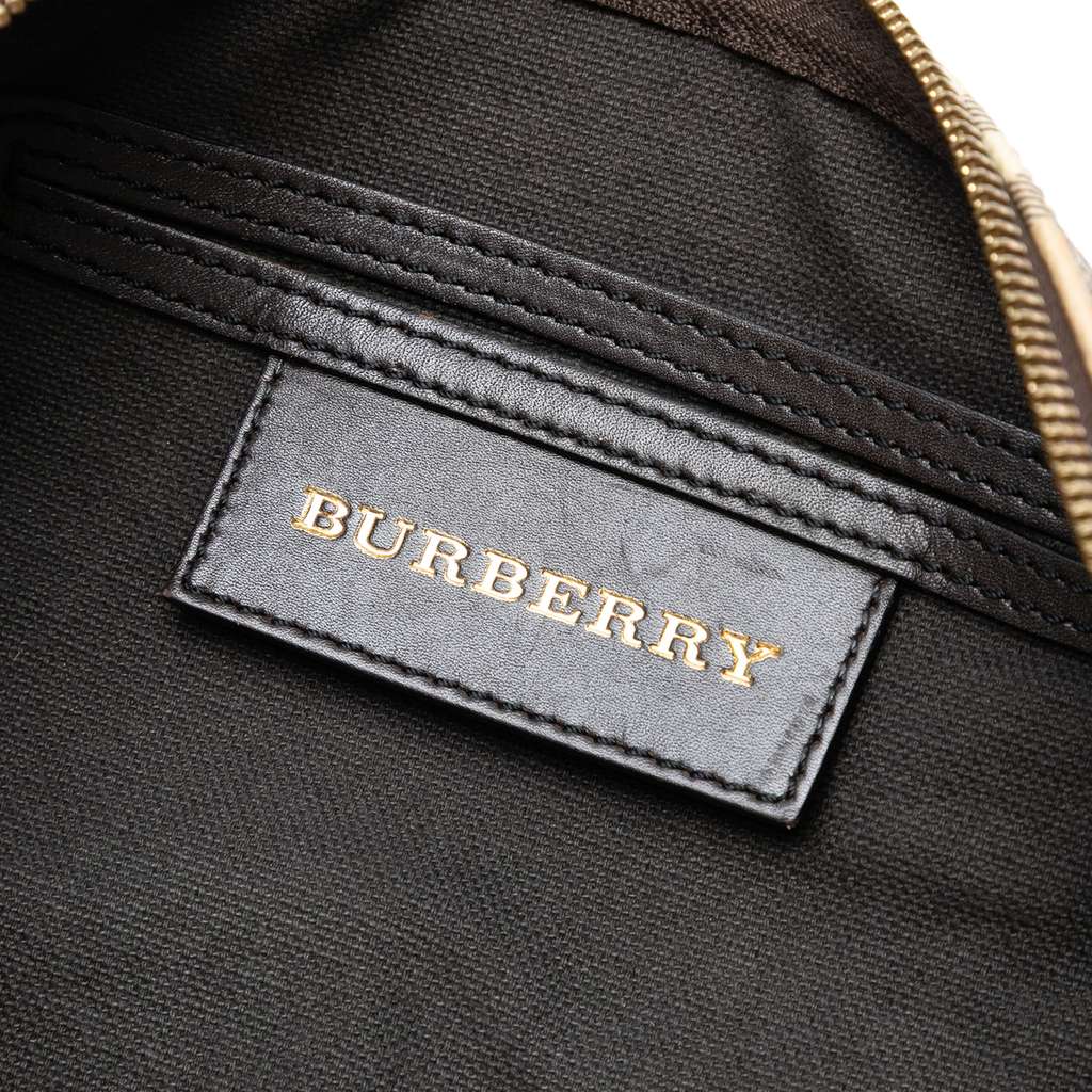 Burberry Medium Haymarket Check Coated Canvas Chester Bowling Bag - Side view