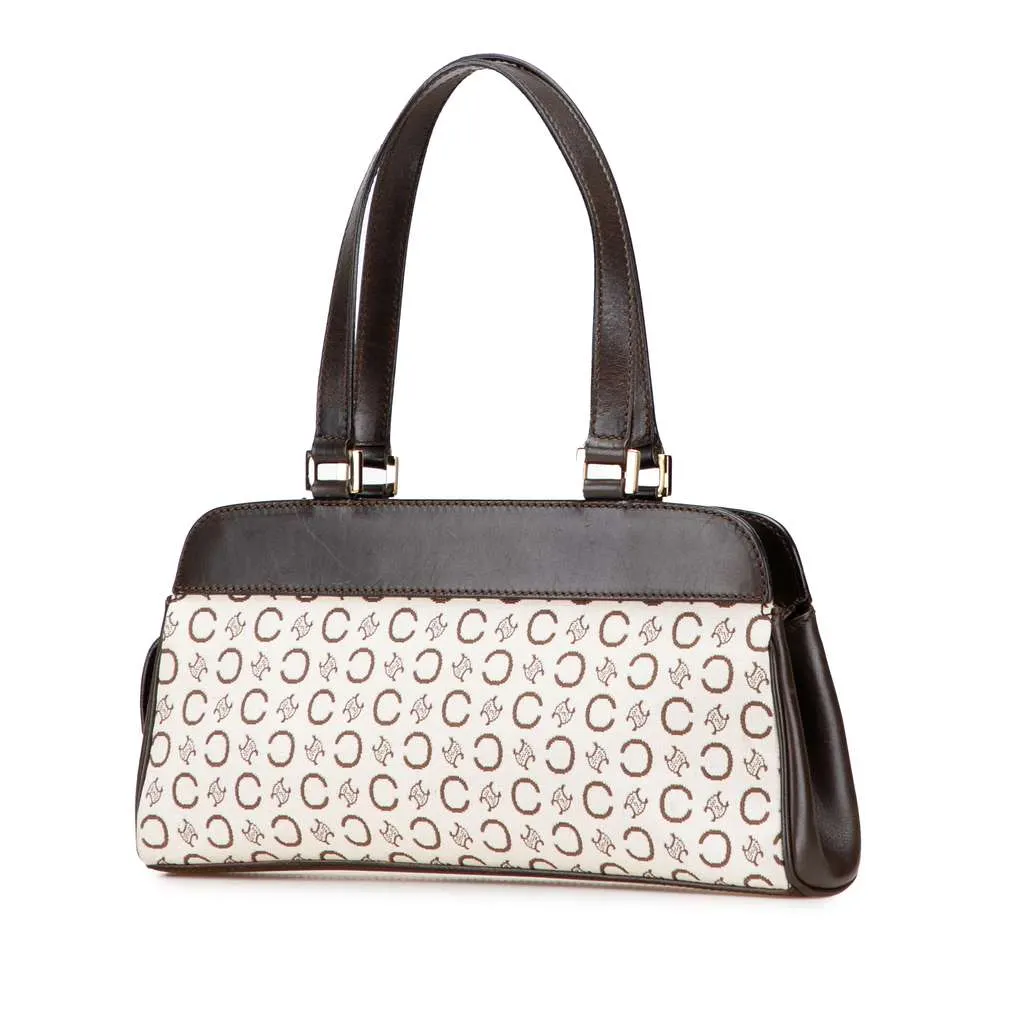 Celine C Macadam Canvas Handbag Brown Canvas Very good - Back View