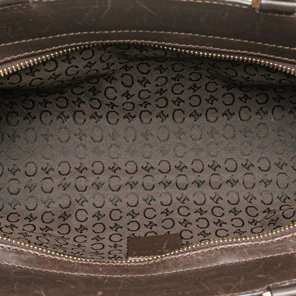 Celine C Macadam Canvas Handbag Brown Canvas Very good - Model View