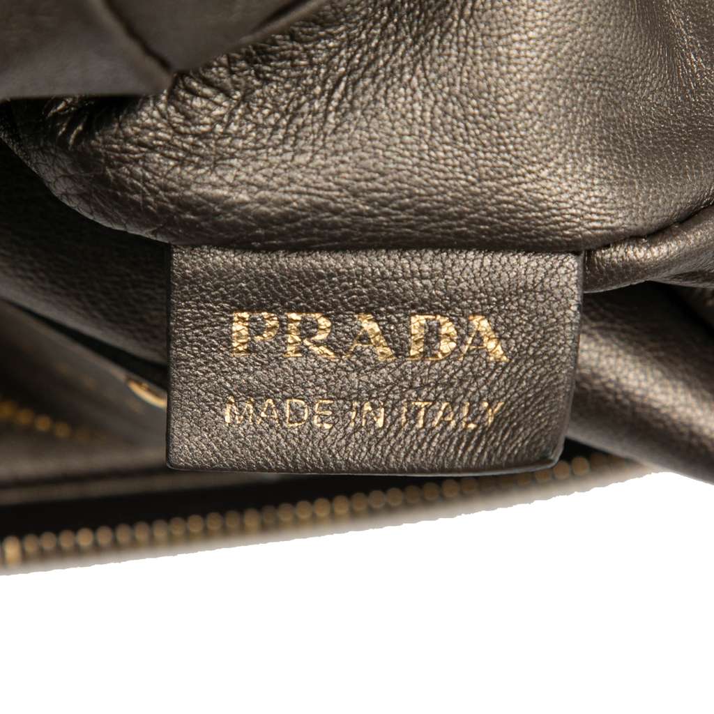 Prada Cervo Lux Lace Print Bauletto Handbag - Detail 1