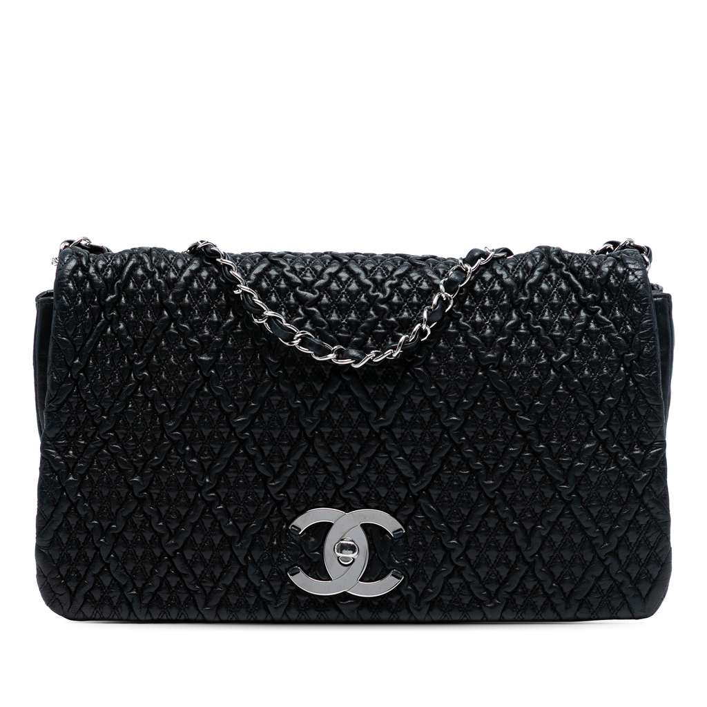 Chanel CC Quilted Astrakhan Flap