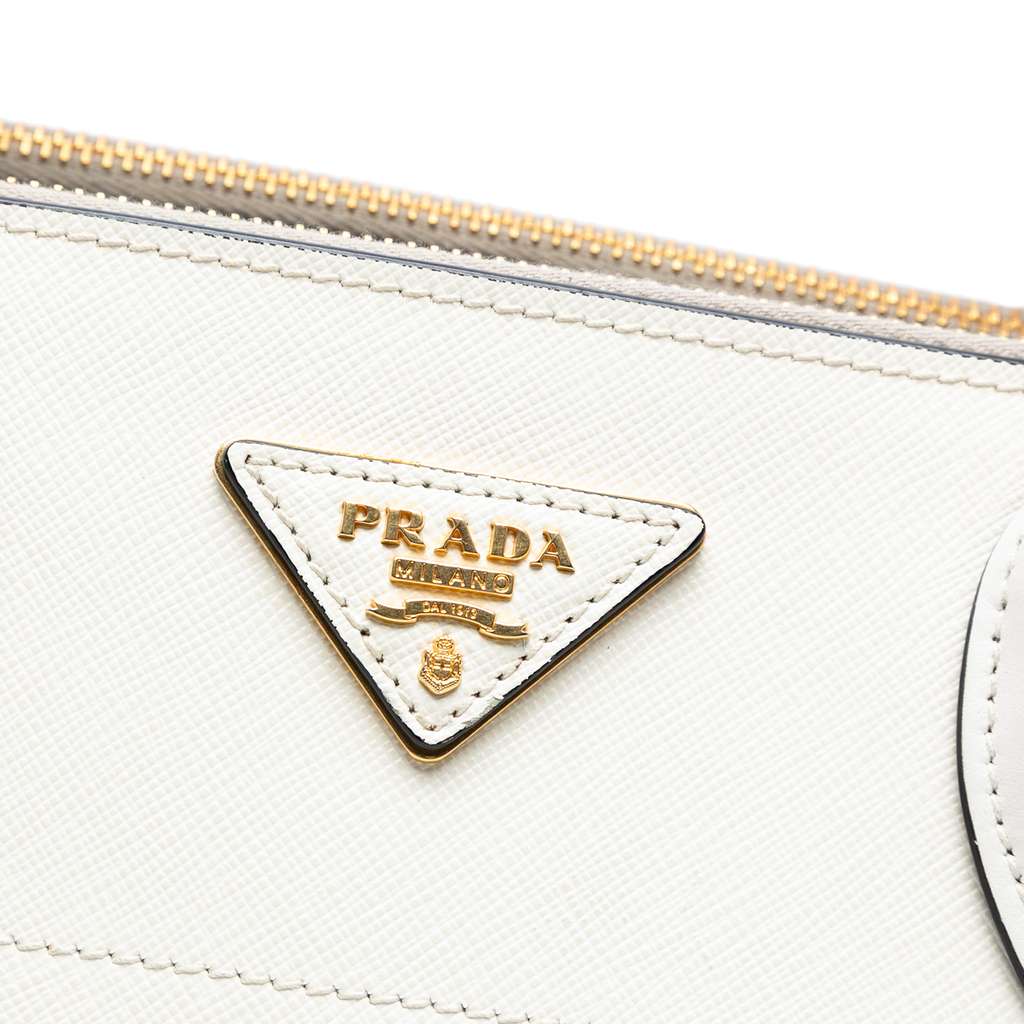 Prada City Calf Trimmed Saffiano Greche Paradigme Bag - 5