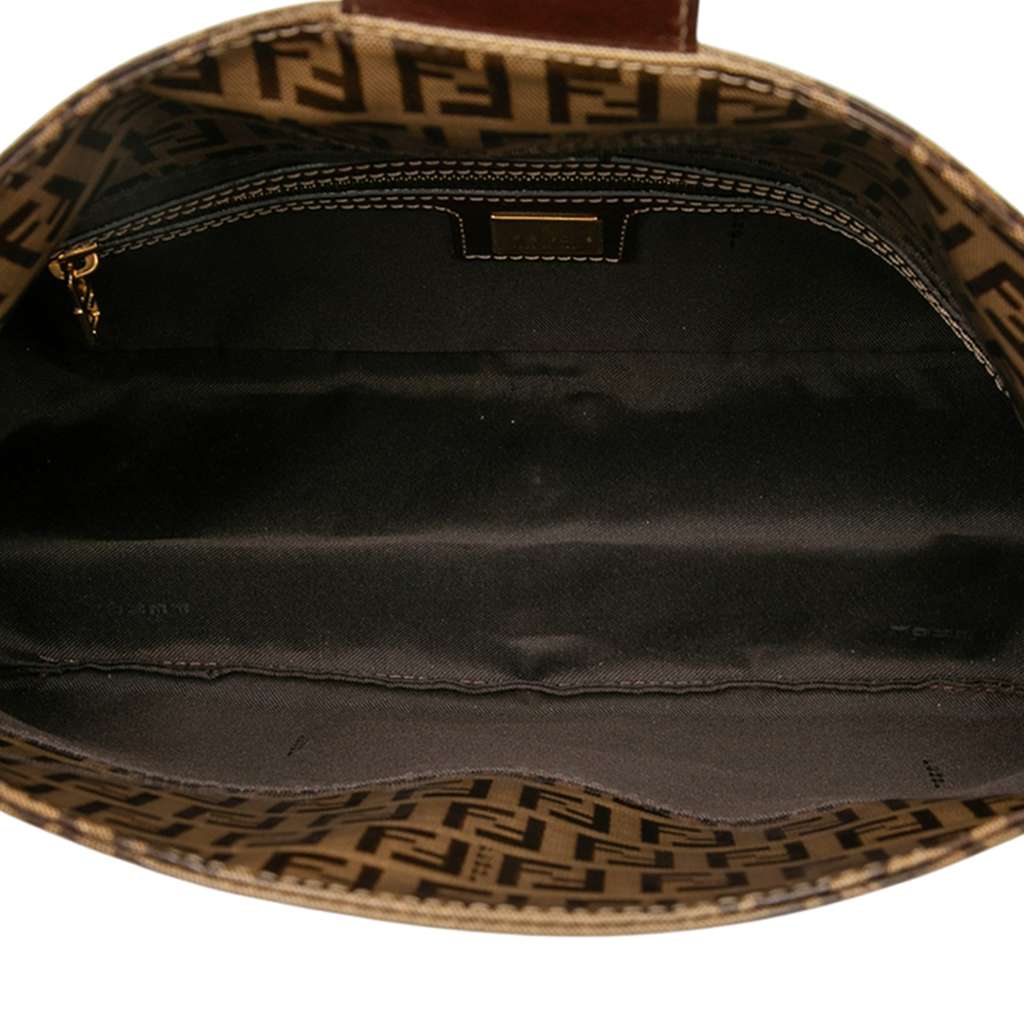 Fendi Zucchino Crystal Double Flap Shoulder Bag - 4