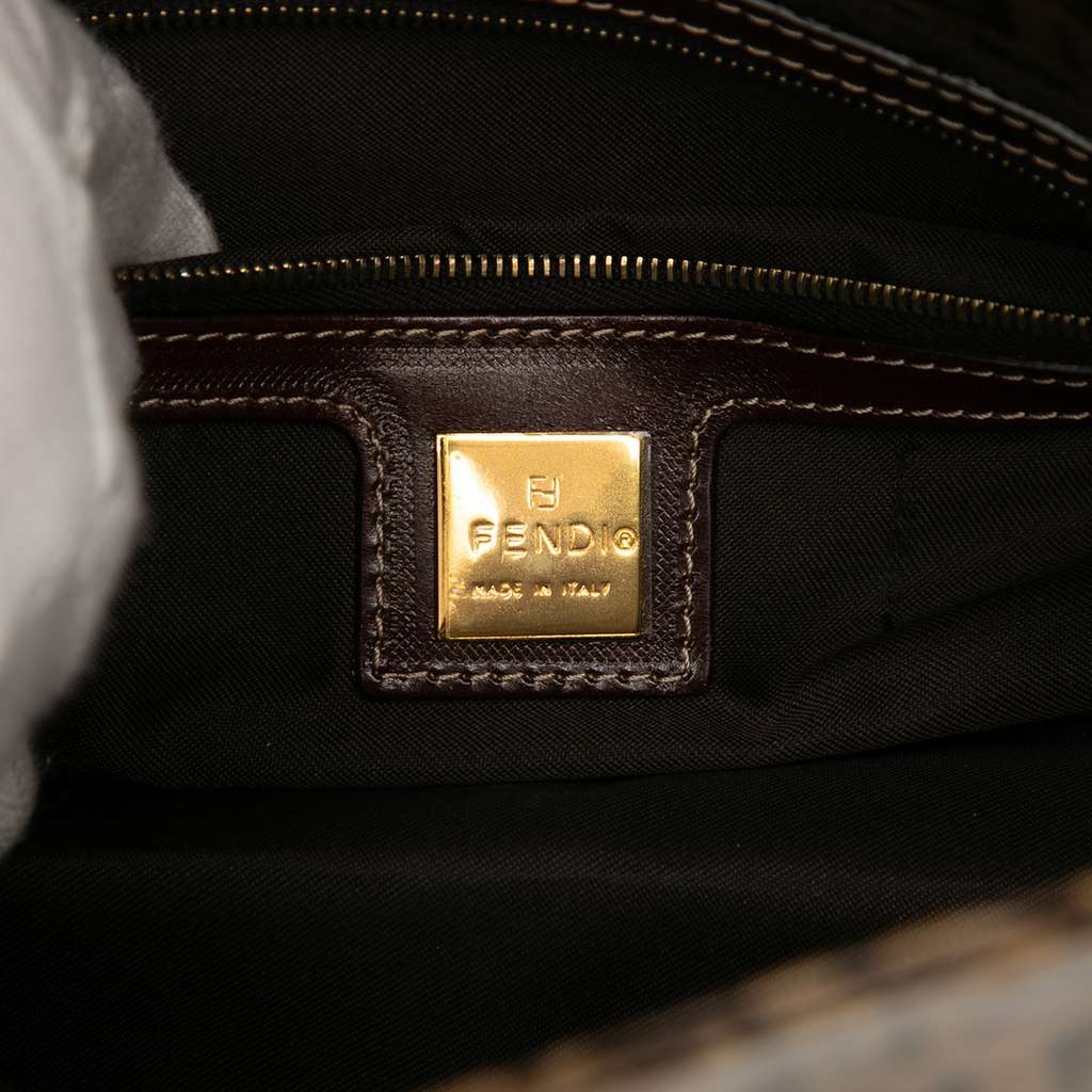 Fendi Zucchino Crystal Double Flap Shoulder Bag - 5