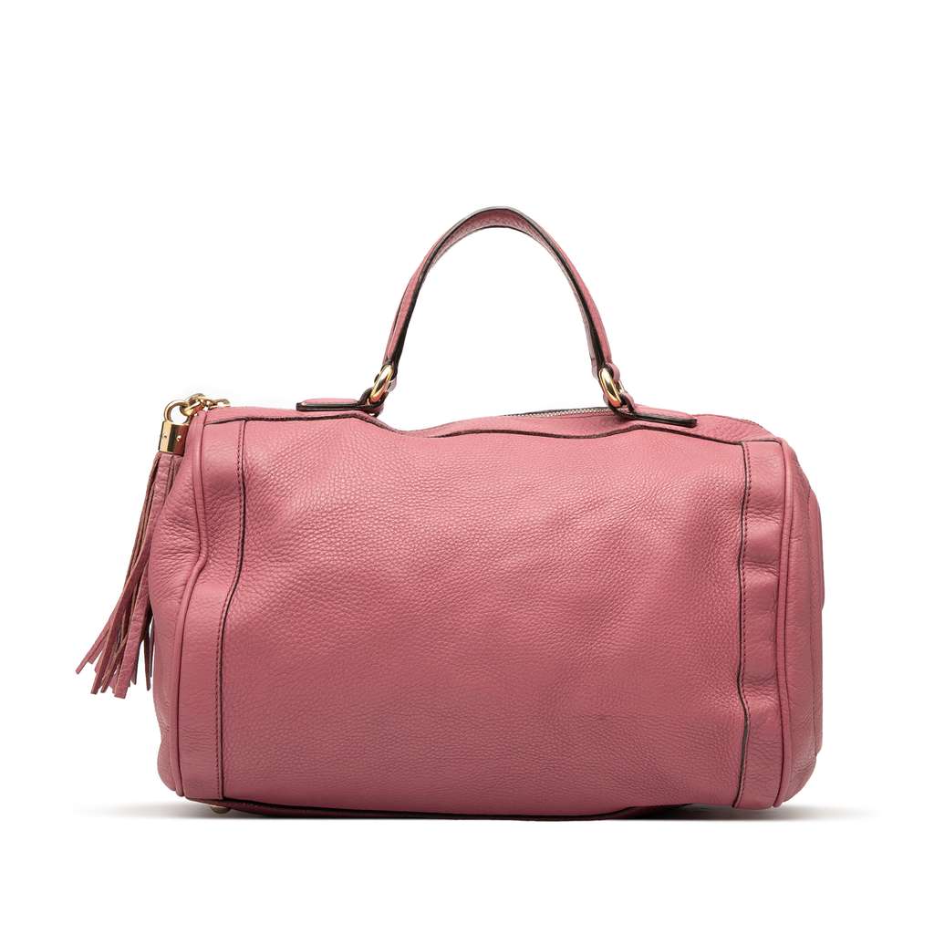 Gucci Medium Pebbled Calfskin Soho Boston Bag
