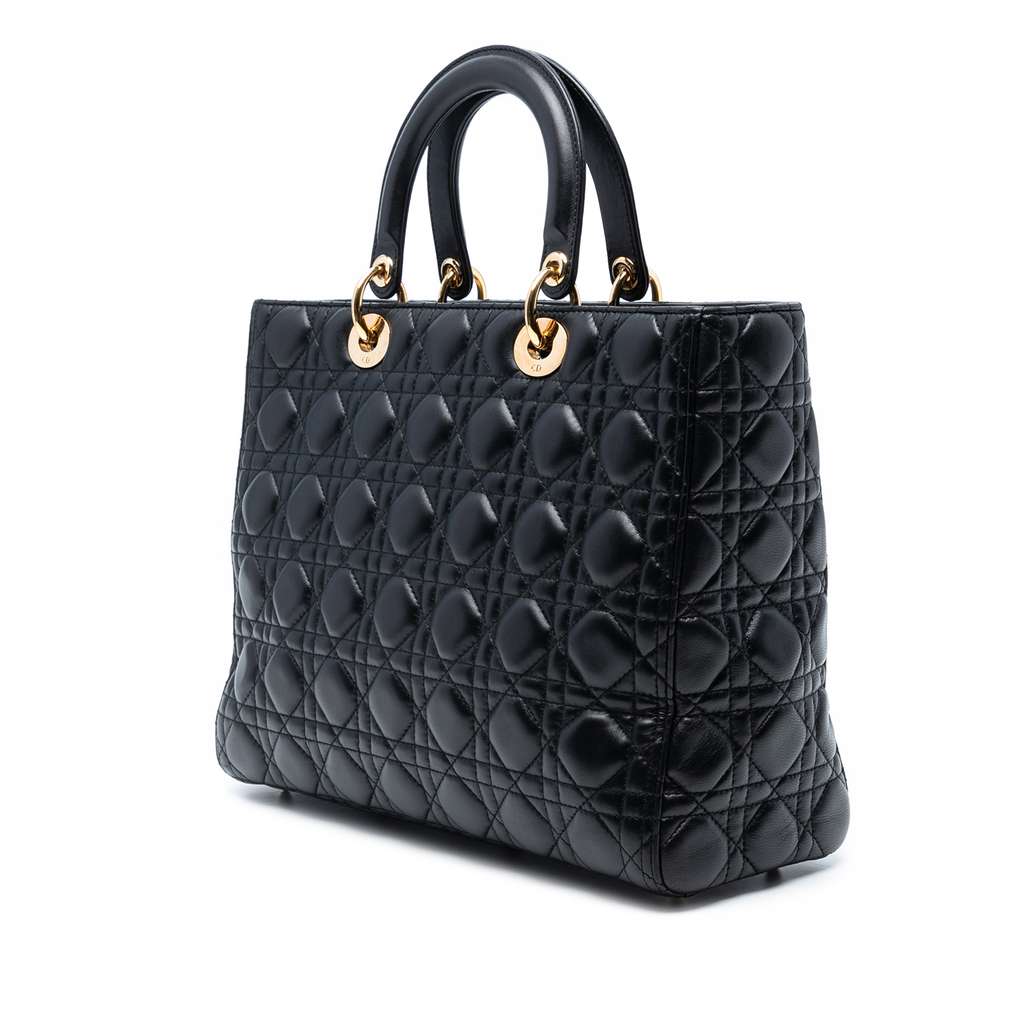 Dior Large Lambskin Cannage Lady Dior - 2