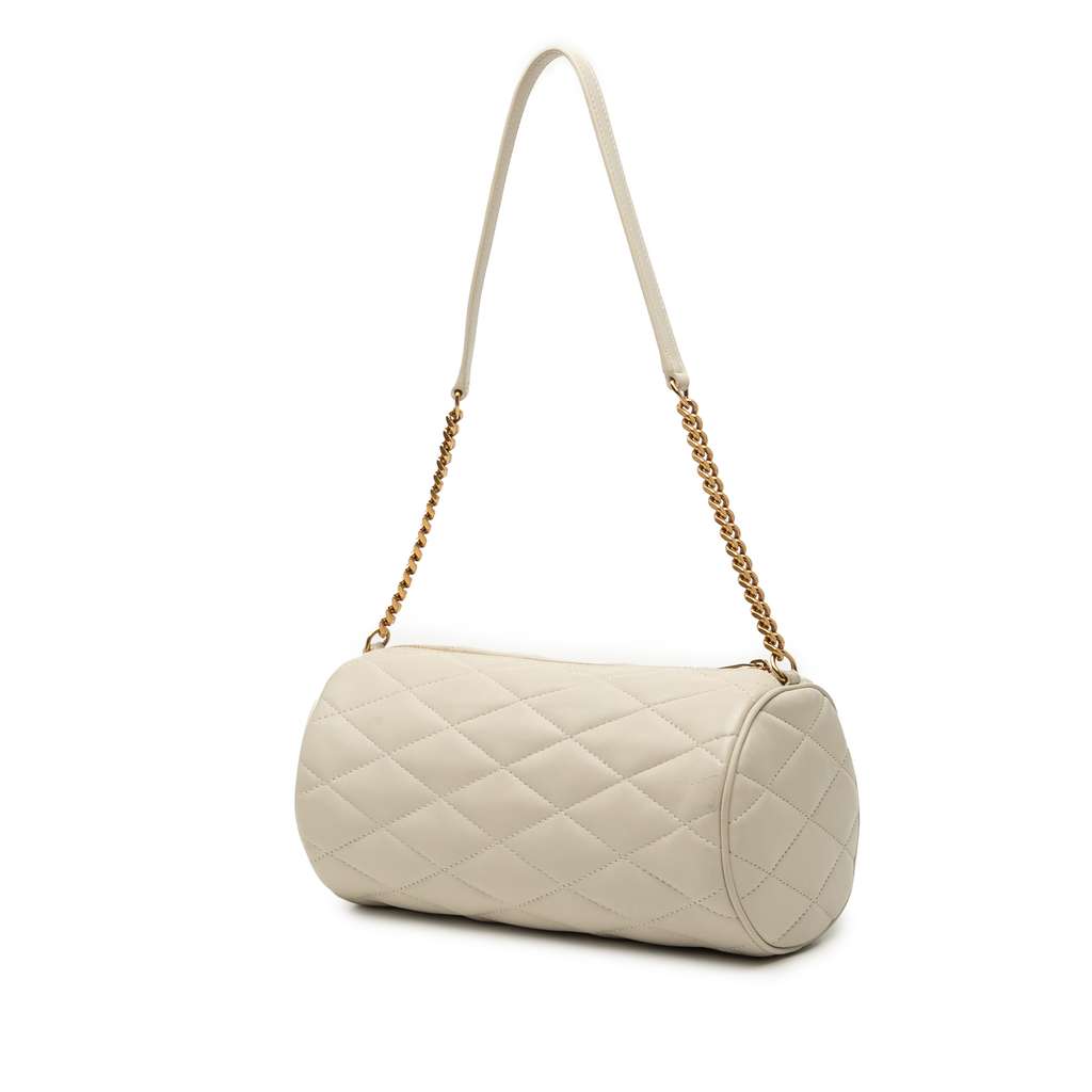 Saint Laurent Small Quilted Lambskin Sade Tube Bag - 2