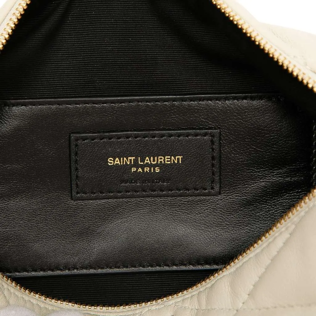 Saint Laurent Small Quilted Lambskin Sade Tube Bag White Leather Good - Box View
